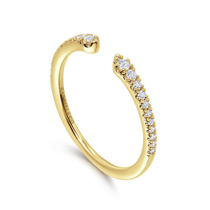 Stackable Open Ring 14K Yellow Gold Diamond 0.16ct — Gabriel & Co. LR52544Y45JJ
