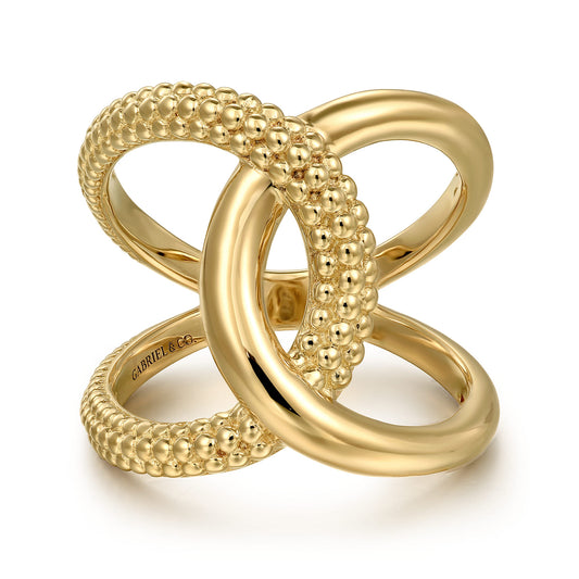 Statement Fashion Ring 14K Yellow Gold Bujukan — Gabriel & Co. LR52561Y4JJJ