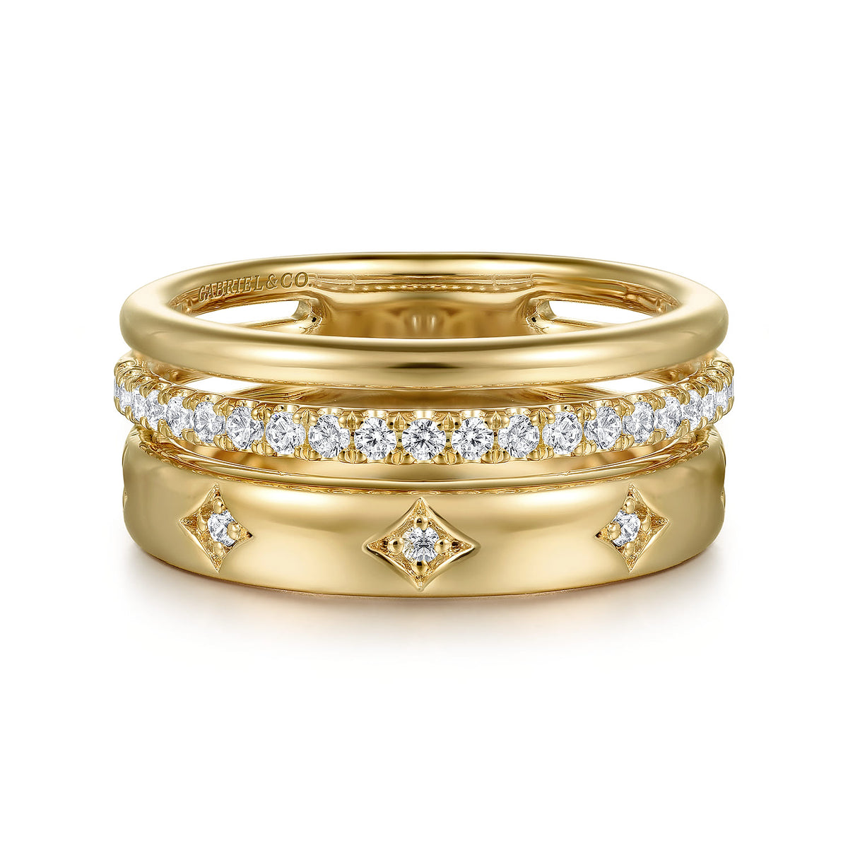 14K Yellow Gold Diamond Easy Stackable Ring, 0.3ct — Gabriel & Co. LR52570Y45JJ