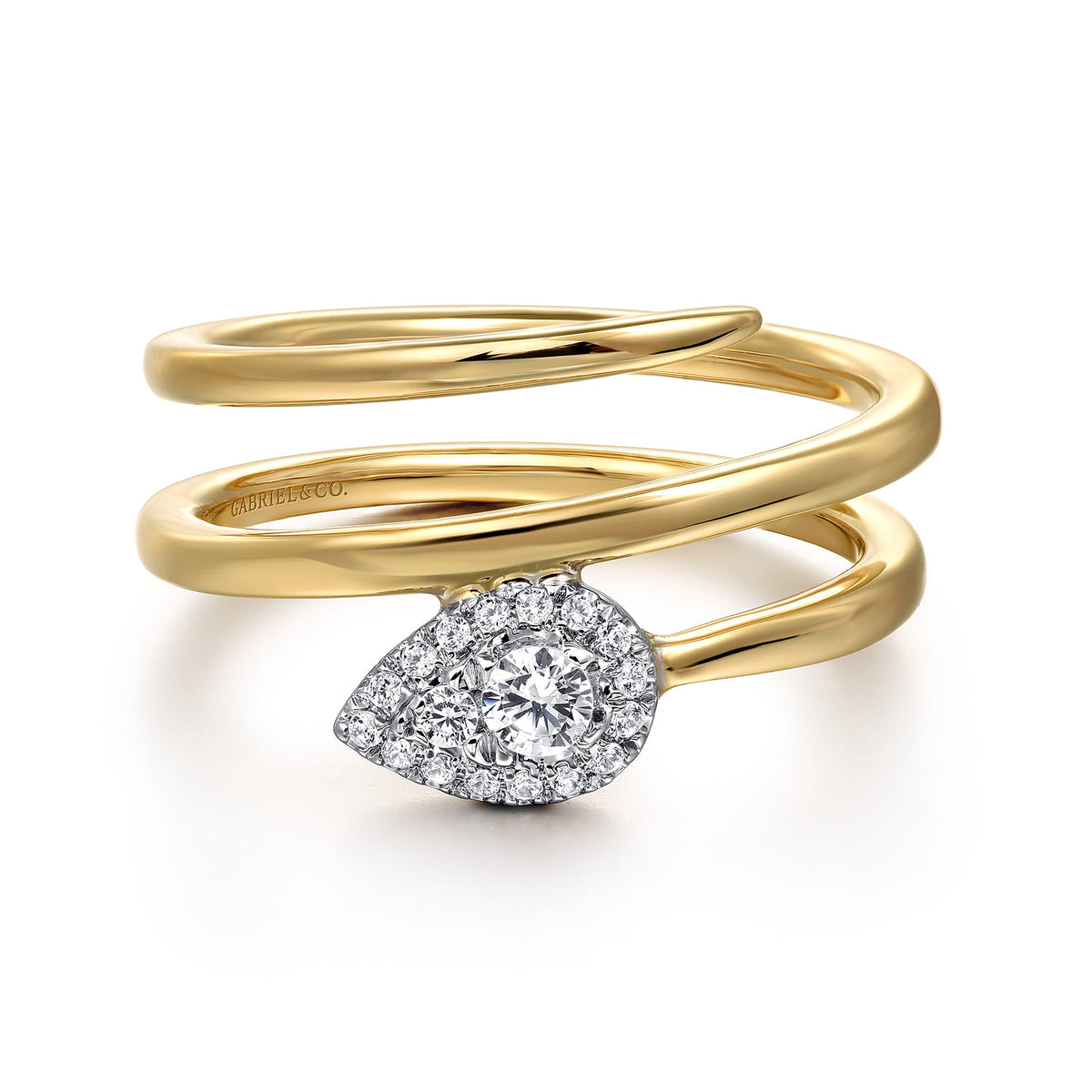 14K White and Yellow Gold Diamond Wrap Ladies Ring — Gabriel & Co. LR52576M45JJ