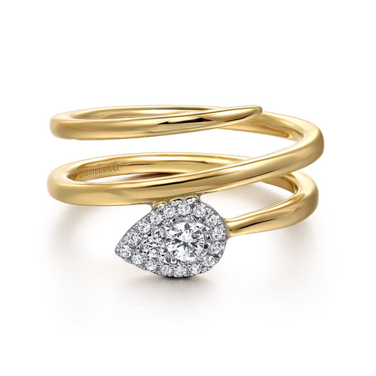 14K White and Yellow Gold Diamond Wrap Ladies Ring — Gabriel & Co. LR52576M45JJ