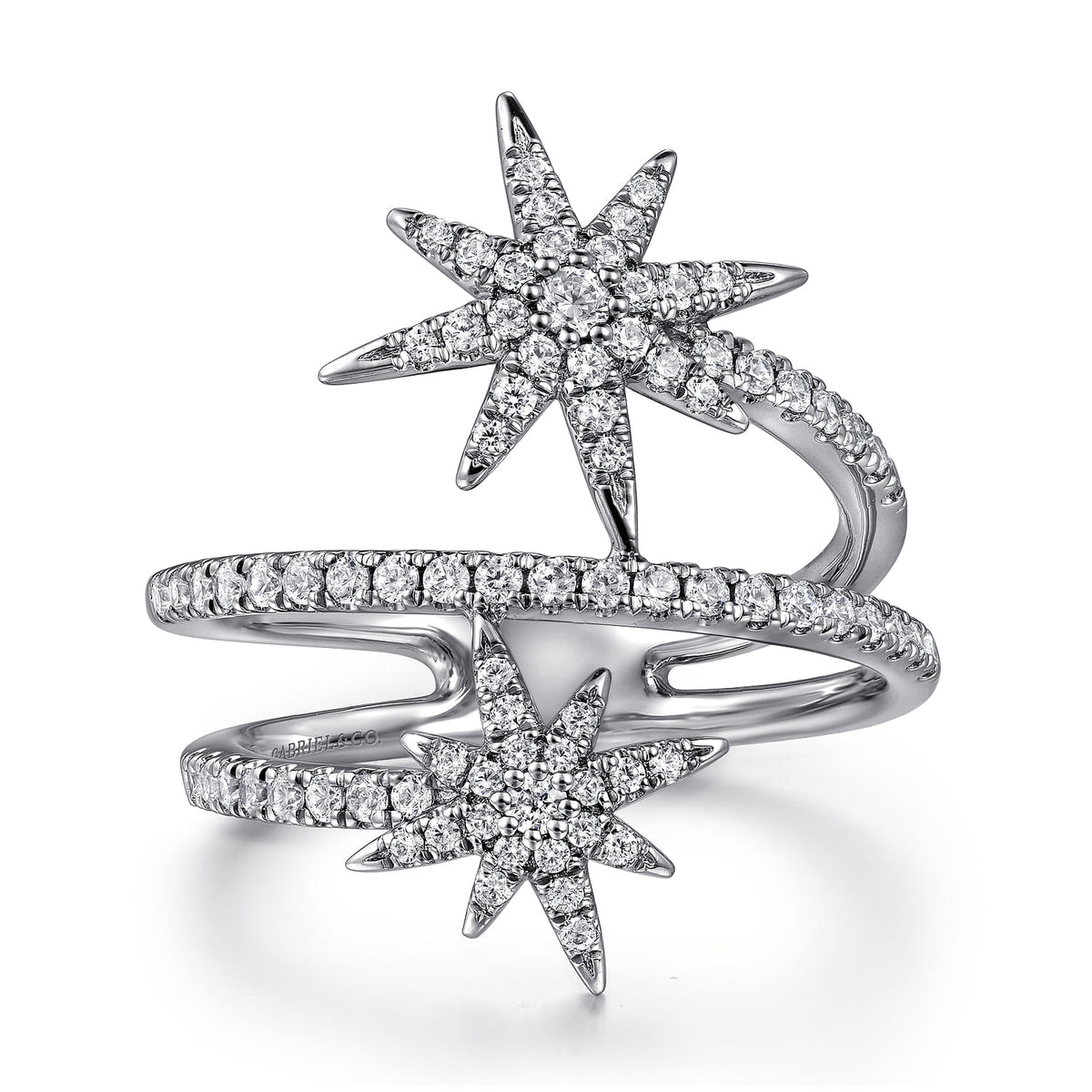 14K White Gold Diamond Starburst Wrap Ladies Ring — Gabriel & Co. LR52608W45JJ