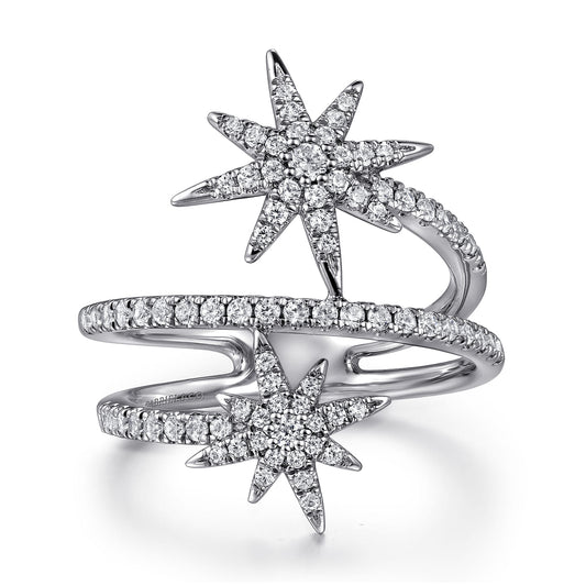 14K White Gold Diamond Starburst Wrap Ladies Ring — Gabriel & Co. LR52608W45JJ