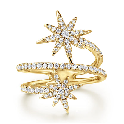 14K Yellow Gold Diamond Starburst Wrap Ladies Ring — Gabriel & Co. LR52608Y45JJ