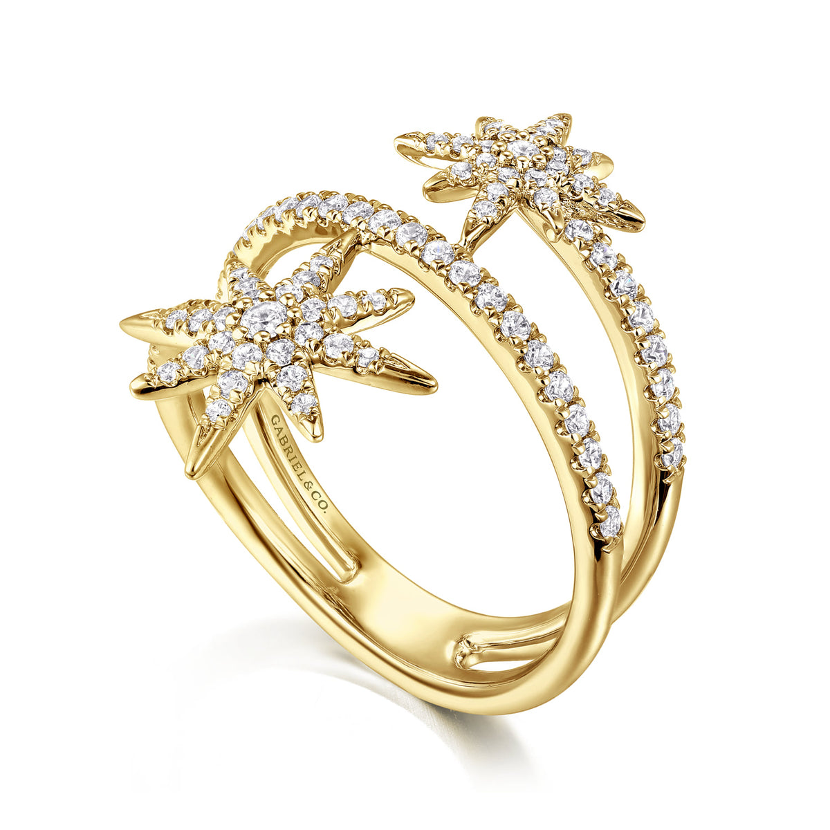 14K Yellow Gold Diamond Starburst Wrap Ladies Ring — Gabriel & Co. LR52608Y45JJ