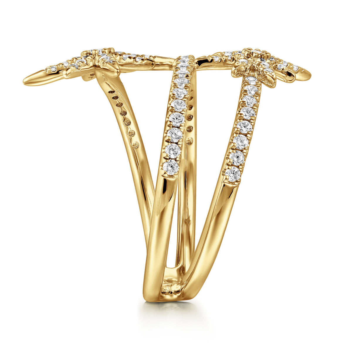 14K Yellow Gold Diamond Starburst Wrap Ladies Ring — Gabriel & Co. LR52608Y45JJ