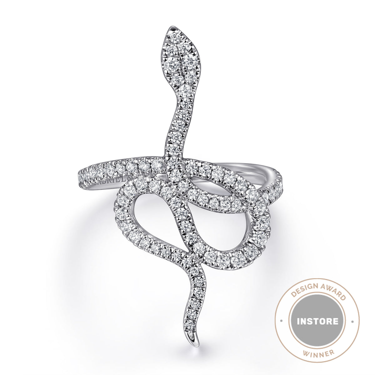 14K White Gold Diamond Snake Ladies Ring — Gabriel & Co. LR52621W45JJ