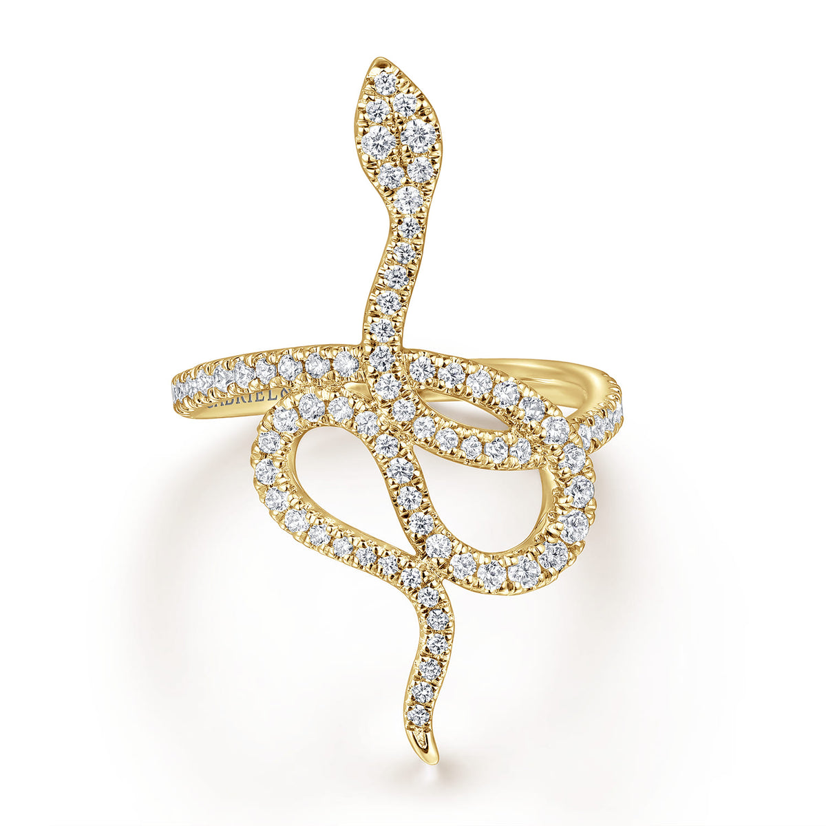 14K Yellow Gold Diamond Snake Ladies Ring — Gabriel & Co. LR52621Y45JJ