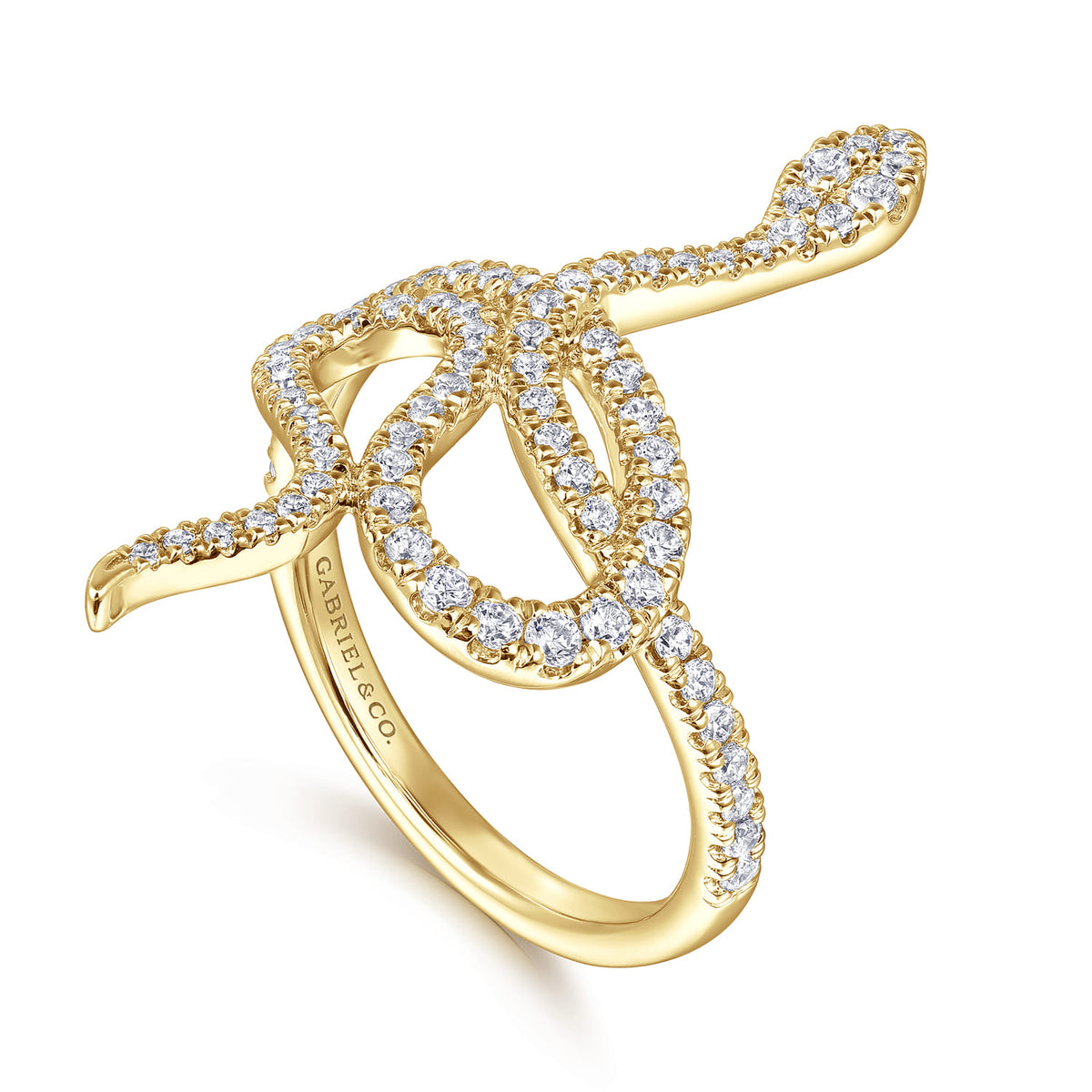 14K Yellow Gold Diamond Snake Ladies Ring — Gabriel & Co. LR52621Y45JJ
