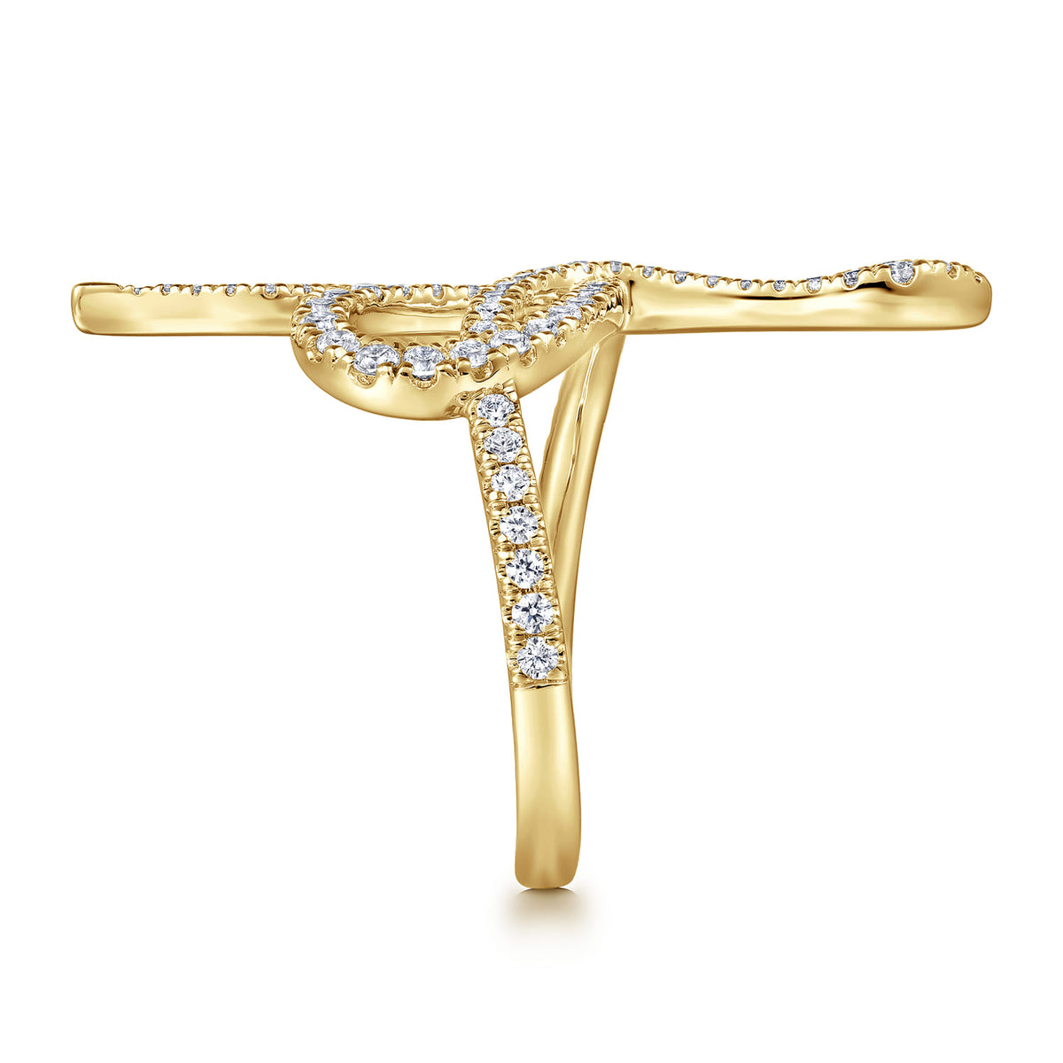 14K Yellow Gold Diamond Snake Ladies Ring — Gabriel & Co. LR52621Y45JJ
