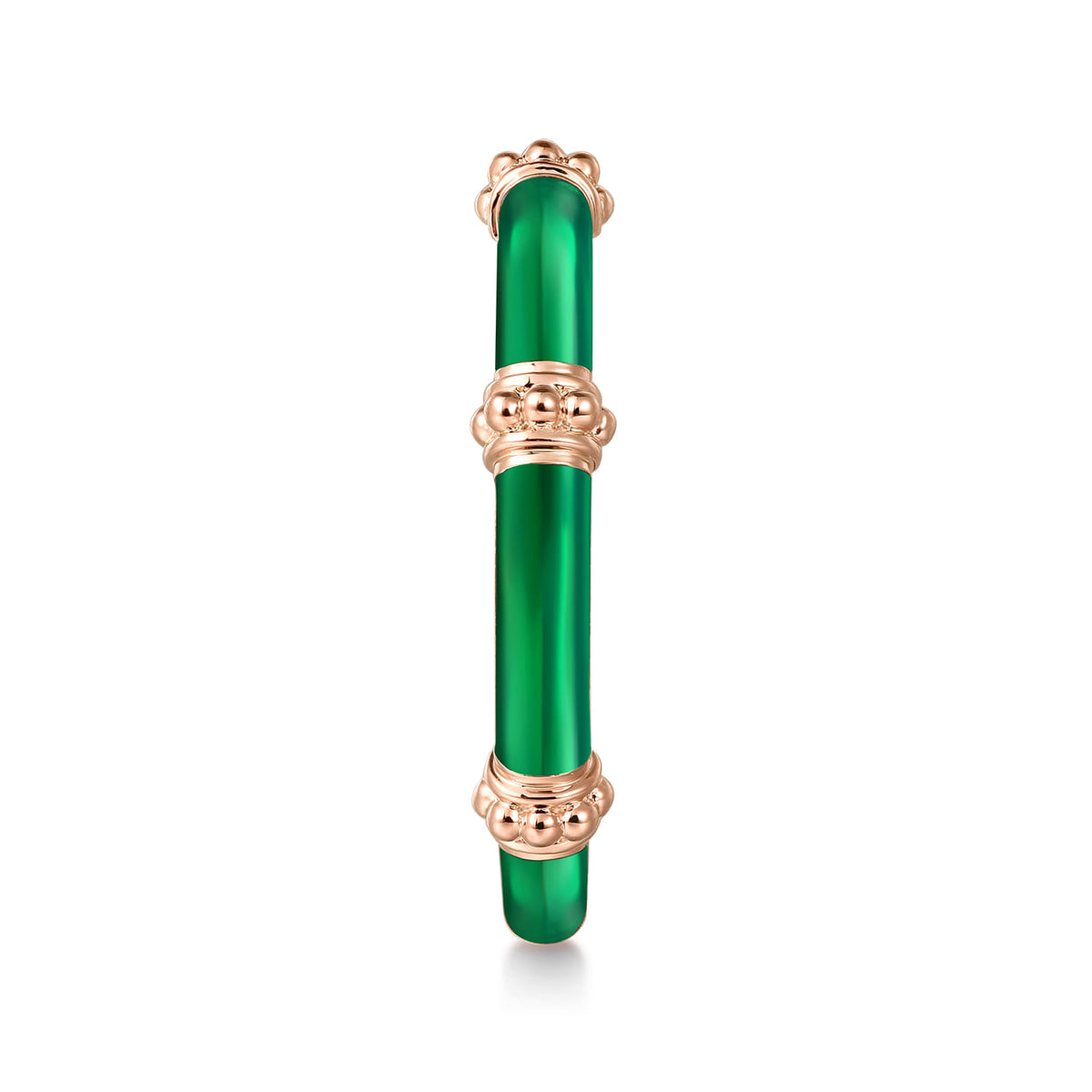 14K Rose Gold Bujukan Bar Split Stackable with Chrome Green Enamel — Gabriel & Co. LR52650EQK4JJJ