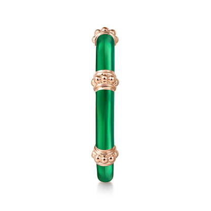 14K Rose Gold Bujukan Bar Split Stackable with Chrome Green Enamel — Gabriel & Co. LR52650EQK4JJJ