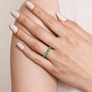 14K Yellow Gold Pyramid Stackable with Mint Green Enamel — Gabriel & Co. LR52654EHY4JJJ