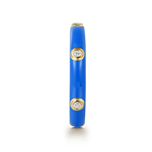 14K Yellow Gold Diamond Split Stackable with Blue Enamel — Gabriel & Co. LR52655ECY45JJ