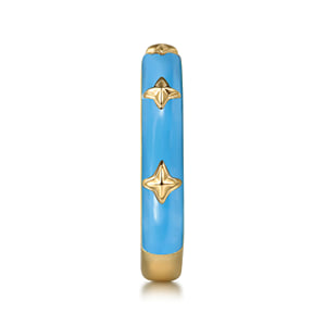 14K Yellow Gold Star Split Stackable with Dusk Blue Enamel — Gabriel & Co. LR52658E5Y4JJJ
