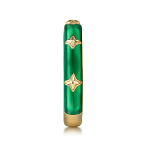 14K Yellow Gold Star Split Stackable with Chrome Green Enamel — Gabriel & Co. LR52658EQY4JJJ
