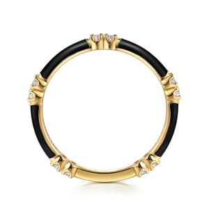 14K Yellow Gold Diamond Station Stackable with Black Enamel — Gabriel & Co. LR52659E8Y45JJ
