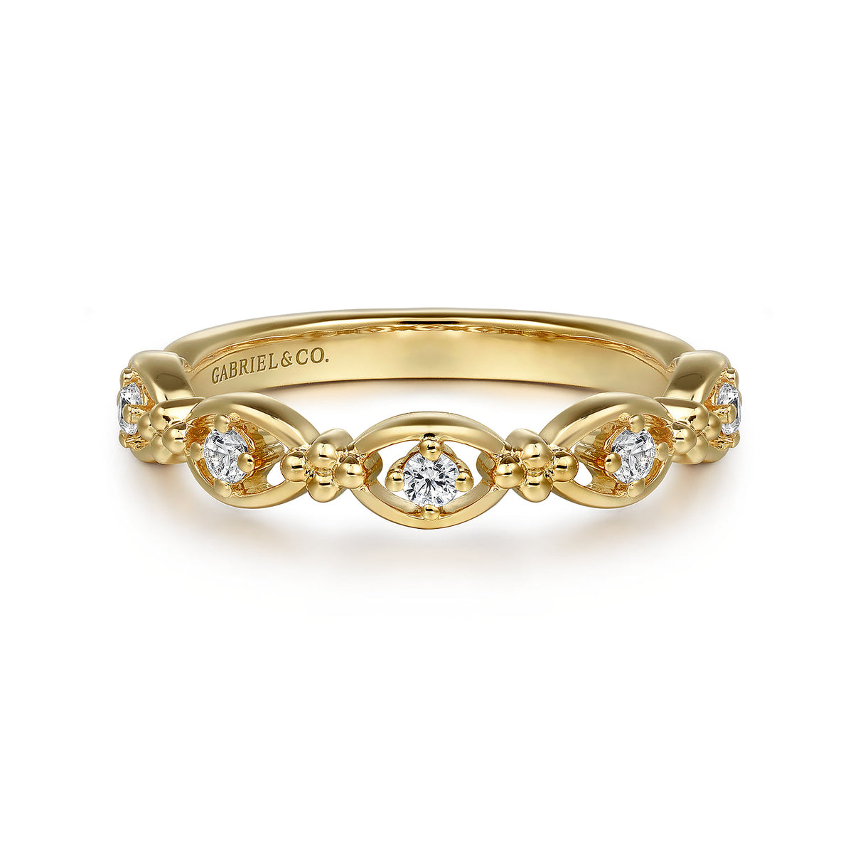 14K Yellow Gold Bujukan Diamond Stackable Ring — Gabriel & Co. LR52676Y45JJ