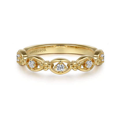 14K Yellow Gold Bujukan Diamond Stackable Ring — Gabriel & Co. LR52676Y45JJ