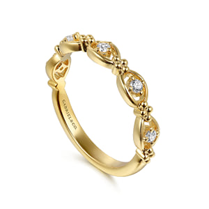 14K Yellow Gold Bujukan Diamond Stackable Ring — Gabriel & Co. LR52676Y45JJ
