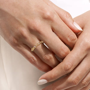 14K Yellow Gold Bujukan Diamond Stackable Ring — Gabriel & Co. LR52676Y45JJ