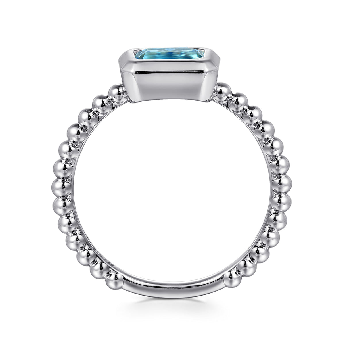 14K White Gold Diamond and Swiss Blue Topaz Promise Ring — Gabriel & Co. LR52684W4JBT