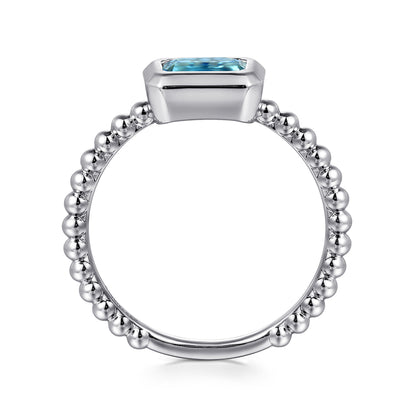 14K White Gold Diamond and Swiss Blue Topaz Promise Ring — Gabriel & Co. LR52684W4JBT