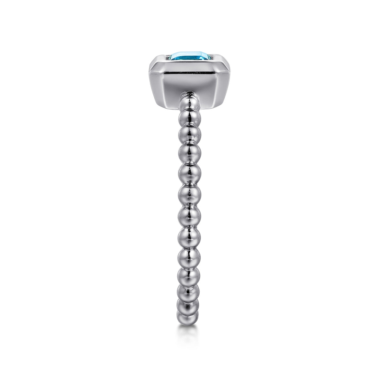 14K White Gold Diamond and Swiss Blue Topaz Promise Ring — Gabriel & Co. LR52684W4JBT