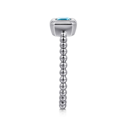 14K White Gold Diamond and Swiss Blue Topaz Promise Ring — Gabriel & Co. LR52684W4JBT