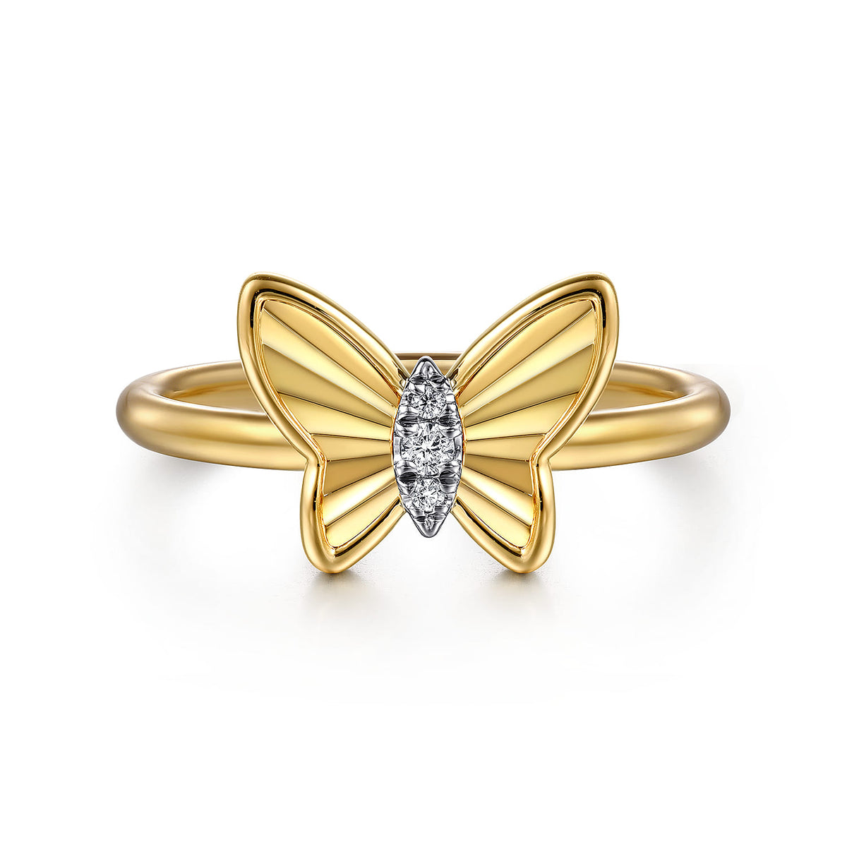 Butterfly Ring 14K Yellow Gold Diamond 0.03ct — Gabriel & Co. LR52685Y45JJ