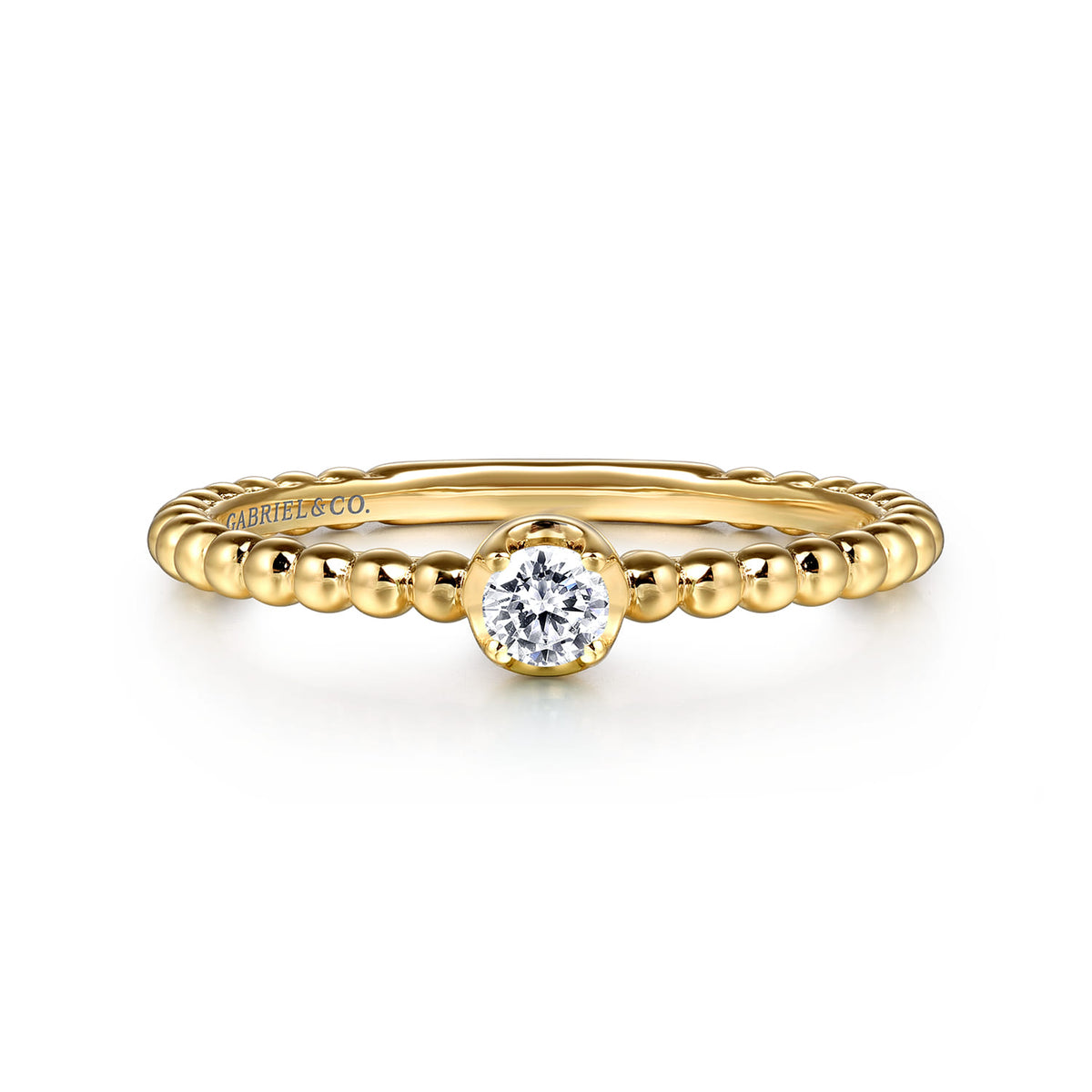 14K Yellow Gold White Sapphire Stackable Promise Ring — Gabriel & Co. LR52692Y4JWS