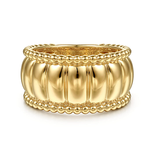 14K Yellow Gold Bujukan and Scallop Cigar Band — Gabriel & Co. LR52716Y4JJJ