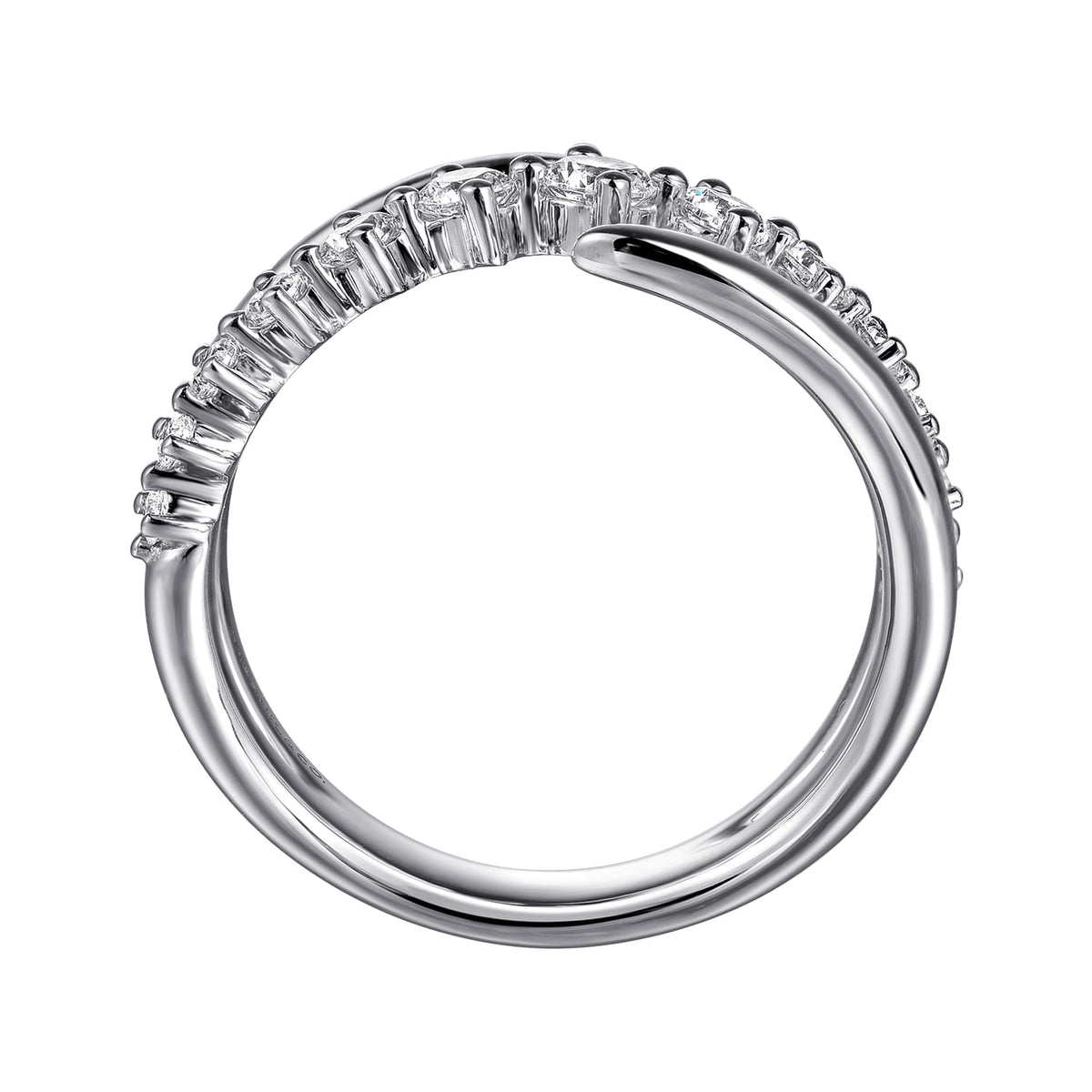 14K White Gold Diamond Bypass Ring — Gabriel & Co. LR52723W45JJ