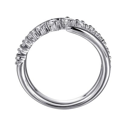 14K White Gold Diamond Bypass Ring — Gabriel & Co. LR52723W45JJ