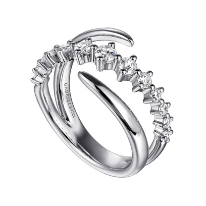 14K White Gold Diamond Bypass Ring — Gabriel & Co. LR52723W45JJ