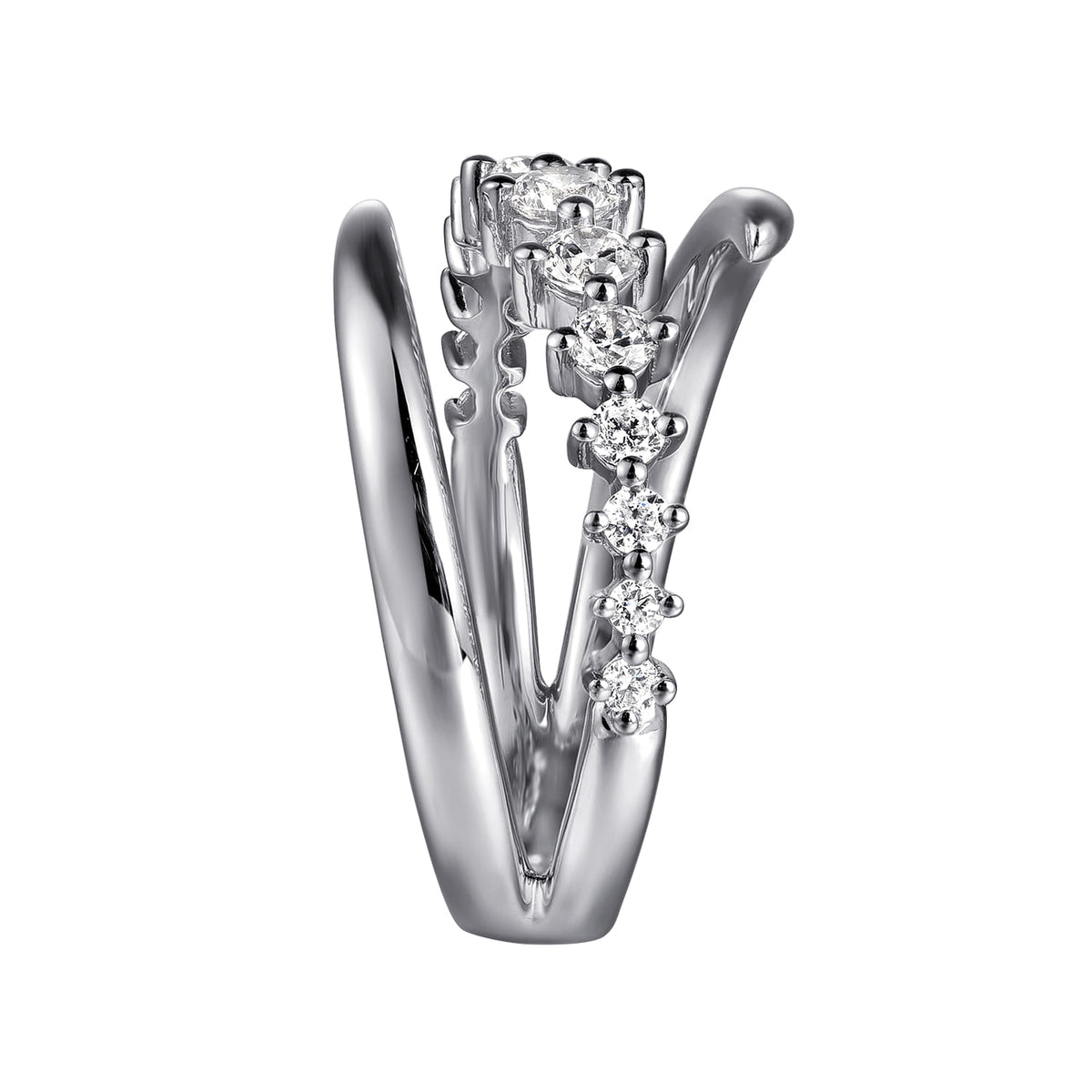 14K White Gold Diamond Bypass Ring — Gabriel & Co. LR52723W45JJ