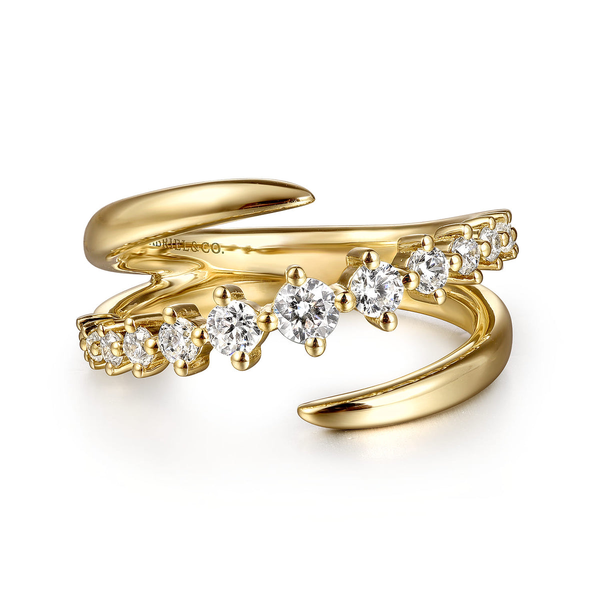 14K Yellow Gold Diamond Bypass Ring — Gabriel & Co. LR52723Y45JJ
