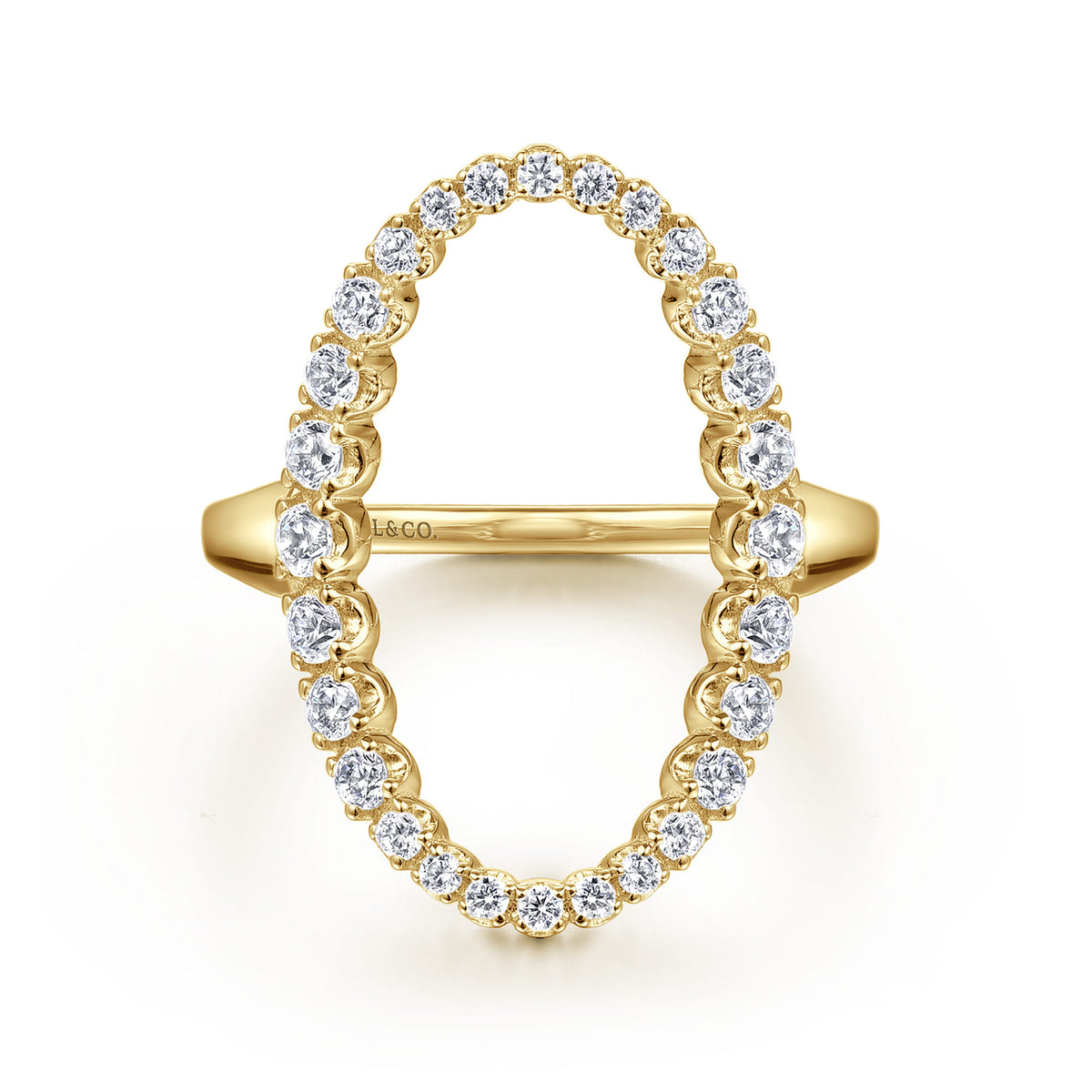 14K Yellow Gold Graduating Diamond Fashion Ring — Gabriel & Co. LR52748Y45JJ