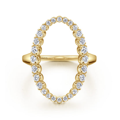 14K Yellow Gold Graduating Diamond Fashion Ring — Gabriel & Co. LR52748Y45JJ