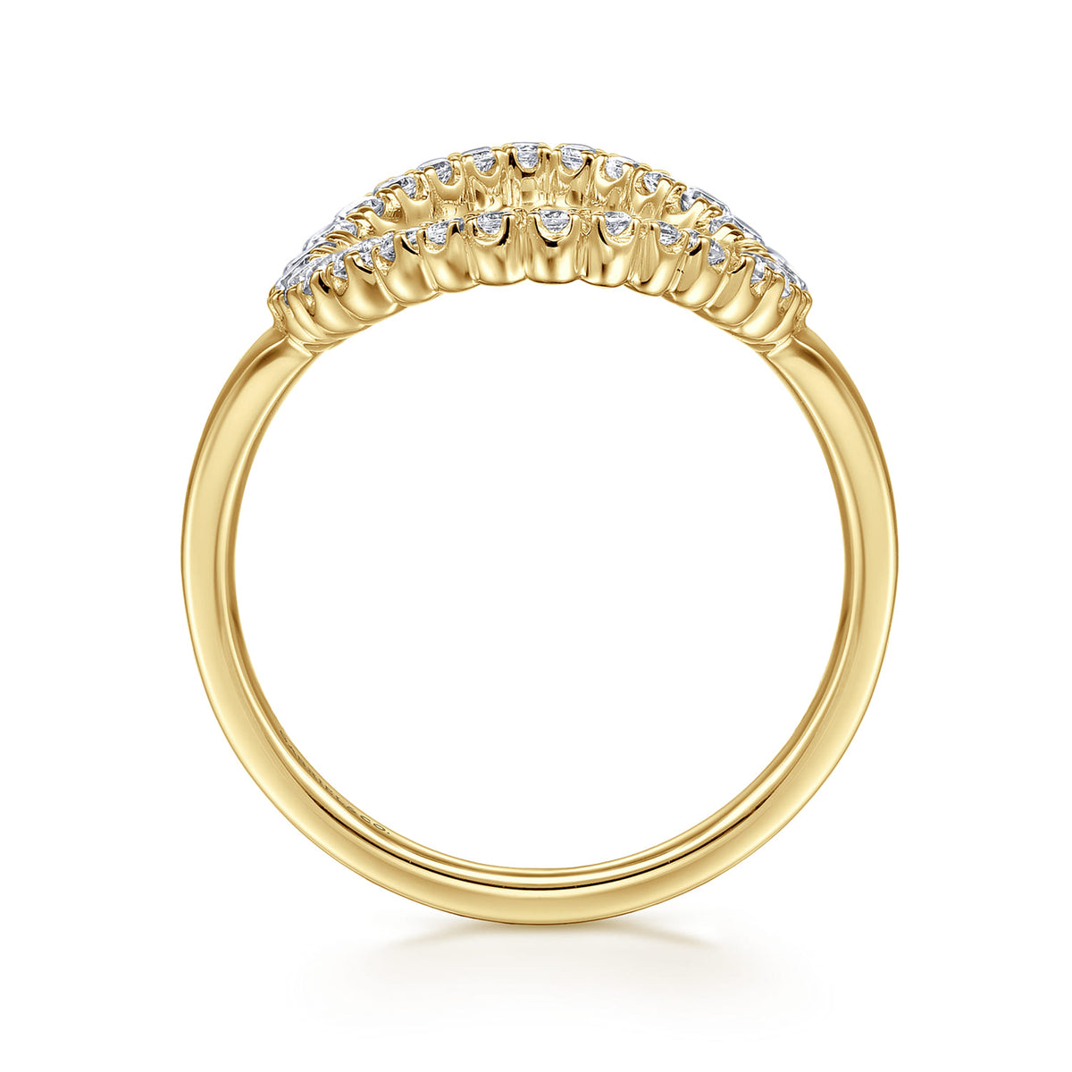 14K Yellow Gold Graduating Diamond Fashion Ring — Gabriel & Co. LR52748Y45JJ