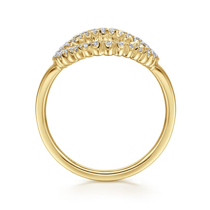 14K Yellow Gold Graduating Diamond Fashion Ring — Gabriel & Co. LR52748Y45JJ