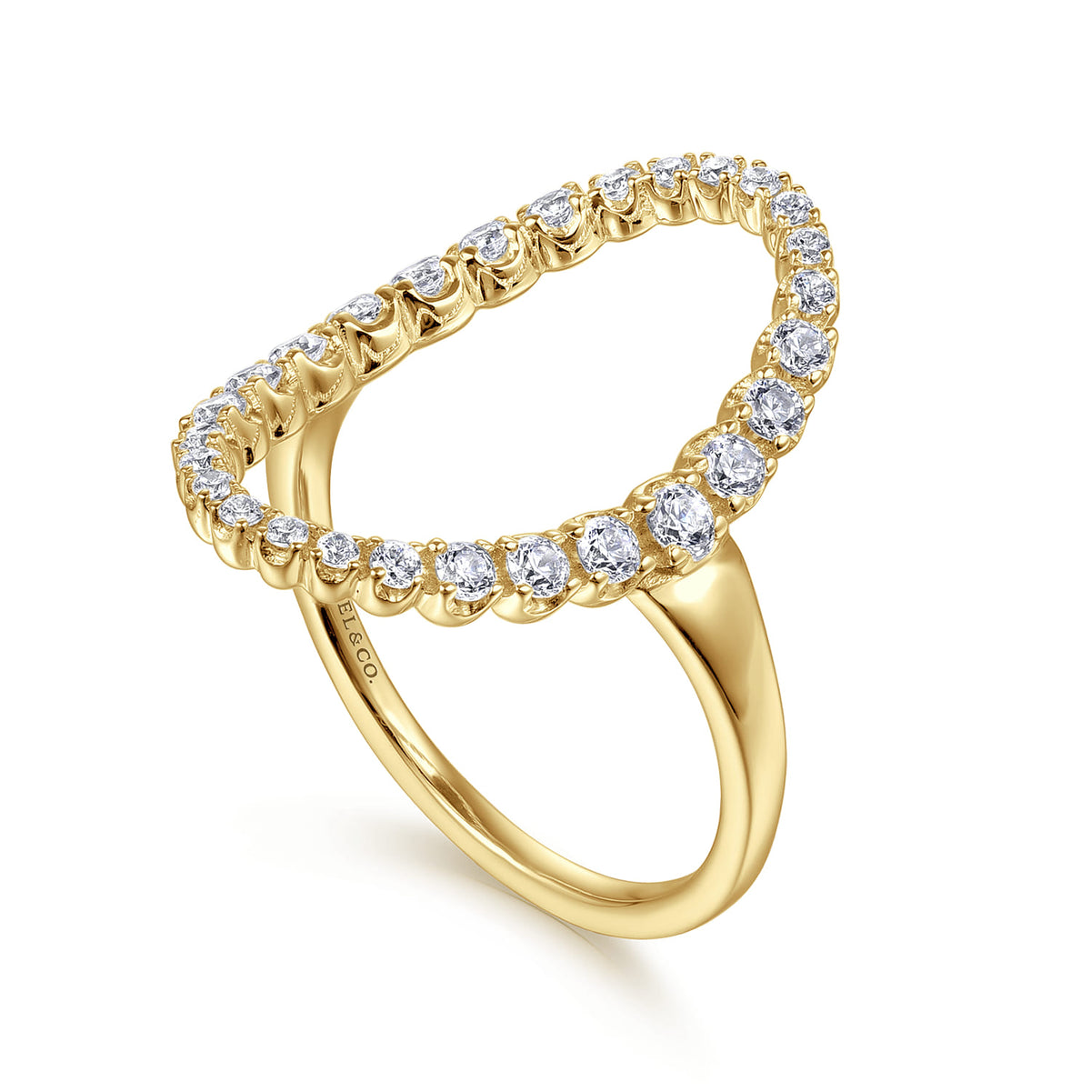 14K Yellow Gold Graduating Diamond Fashion Ring — Gabriel & Co. LR52748Y45JJ