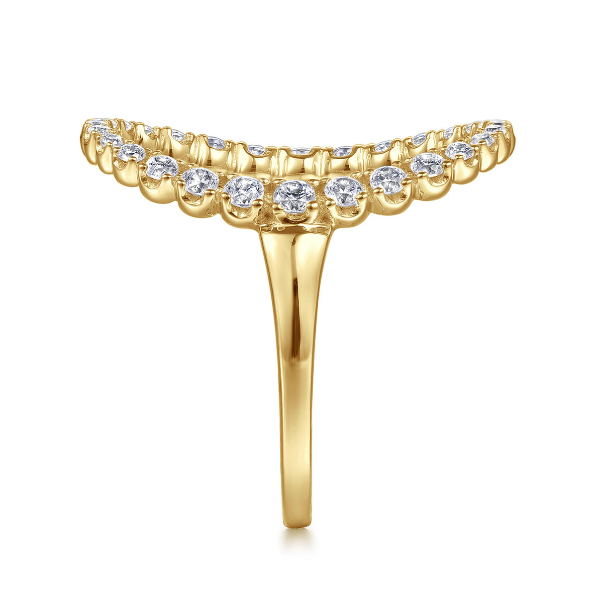 14K Yellow Gold Graduating Diamond Fashion Ring — Gabriel & Co. LR52748Y45JJ