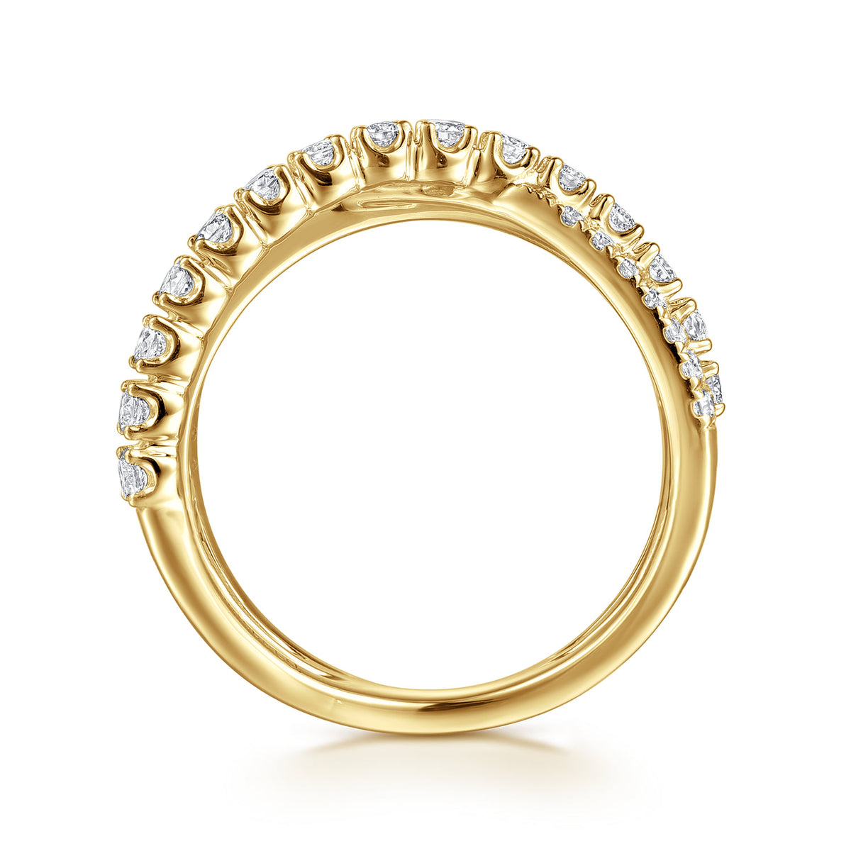 14K Yellow Gold Diamond Criss Cross Ring — Gabriel & Co. LR52751Y45JJ