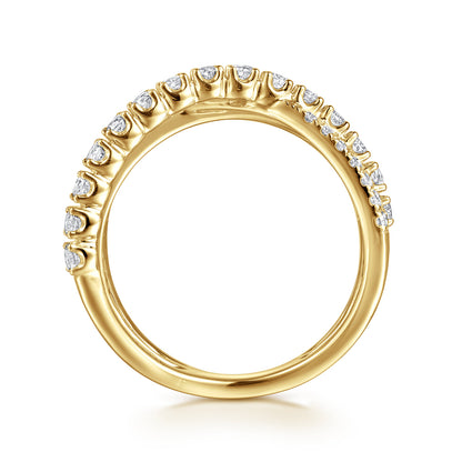 14K Yellow Gold Diamond Criss Cross Ring — Gabriel & Co. LR52751Y45JJ