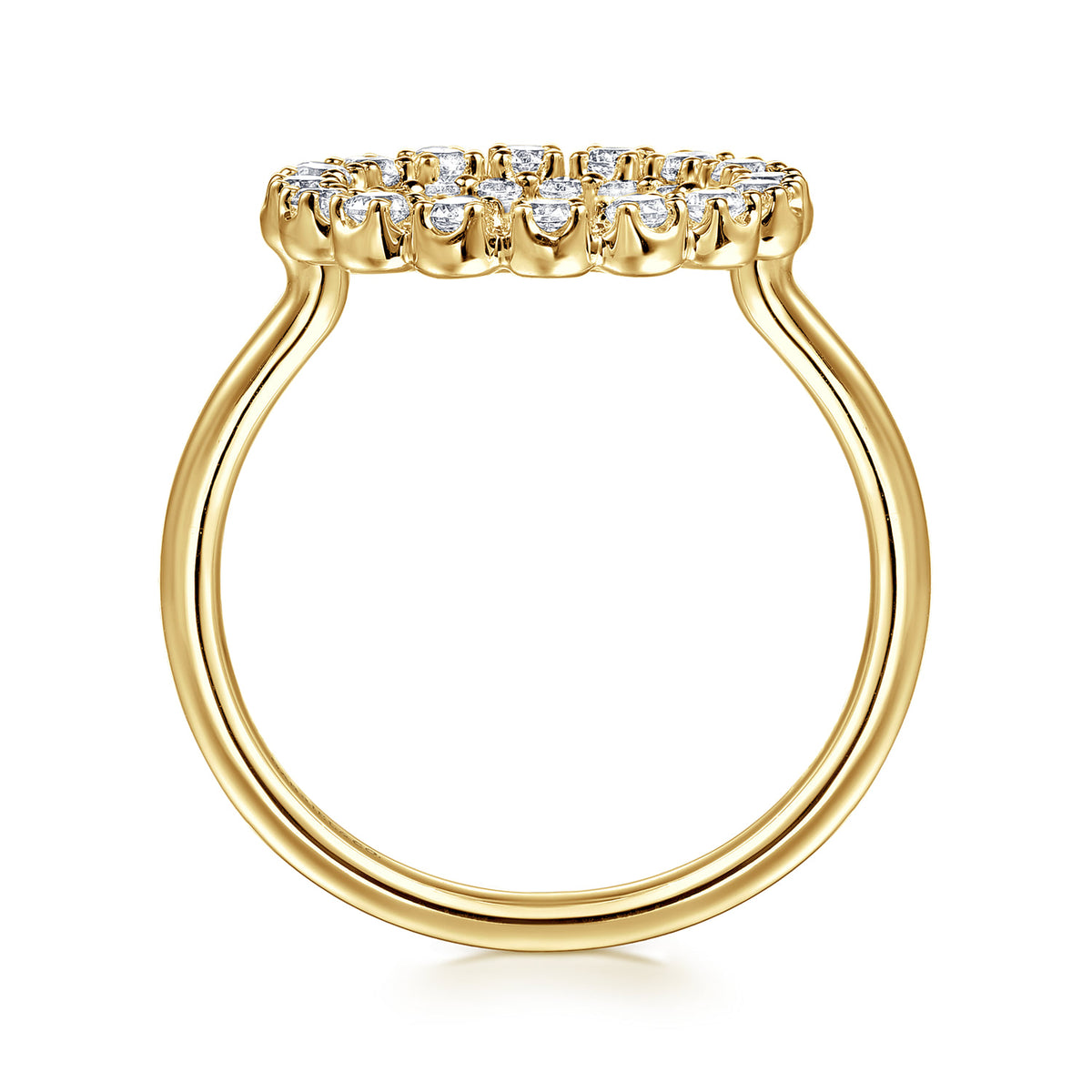 14K Yellow Gold Multi Diamond Circle Fashion Ring — Gabriel & Co. LR52753Y45JJ