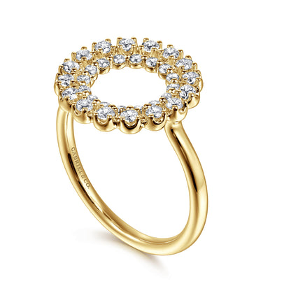 14K Yellow Gold Multi Diamond Circle Fashion Ring — Gabriel & Co. LR52753Y45JJ