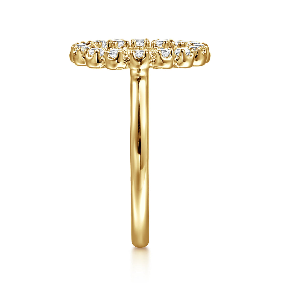 14K Yellow Gold Multi Diamond Circle Fashion Ring — Gabriel & Co. LR52753Y45JJ