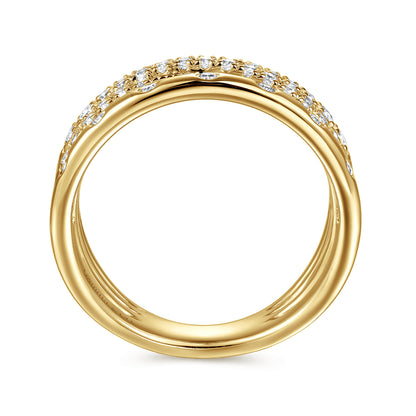 14K Yellow Gold Graduating Diamond Spike Easy Stackable Ring — Gabriel & Co. LR52804Y45JJ
