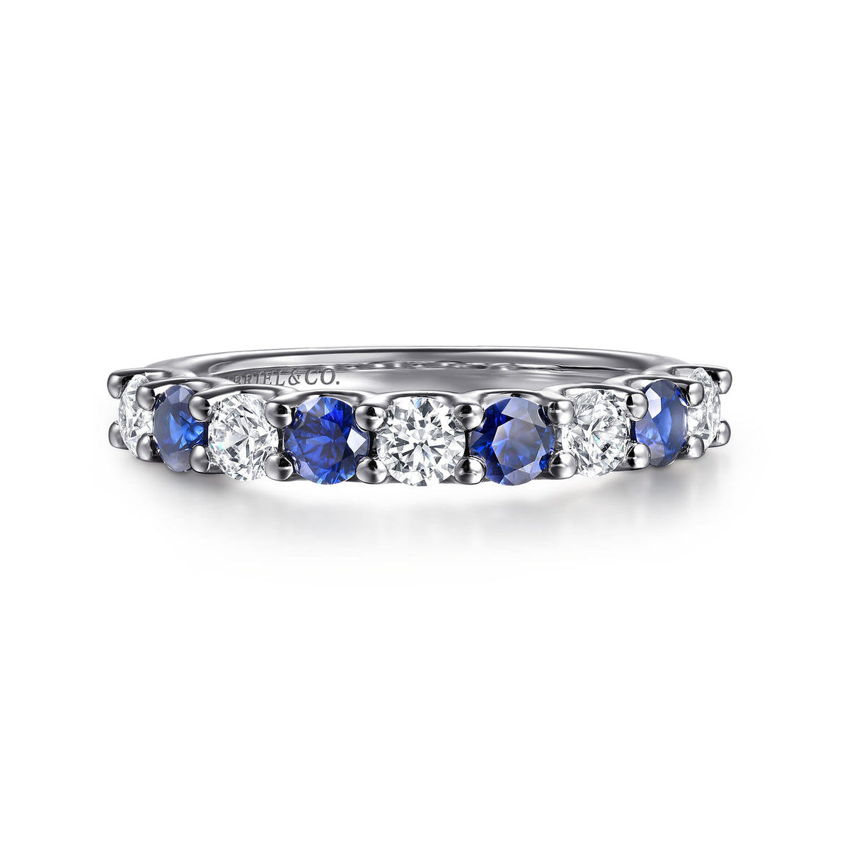 14K White Gold Diamond and Sapphire Ladies Ring — Gabriel & Co. LR52830W45SA